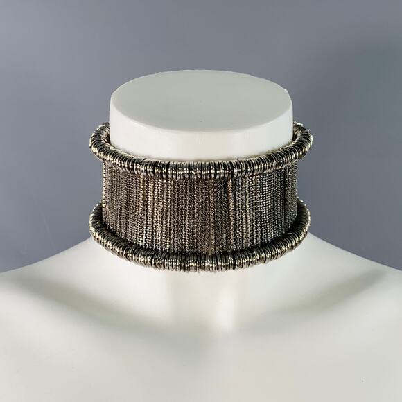 ALEXANDER MCQUEEN Silver Metal Choker Necklace - Picture 2 of 6